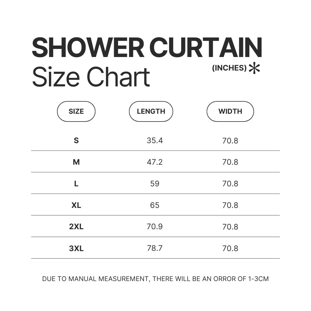 Shower Curtain Size Chart - Dragon Quest Merch